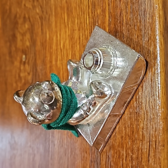 Vintage Silver Plate Christmas Panda Candle Holder - Picture 3 of 13